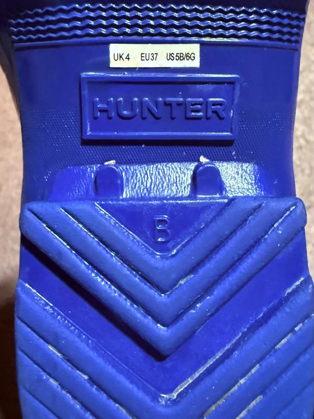 Hunter Kids Blue Glitter Rain Boots — Size-6 Glossy Finish by in Electric Storm